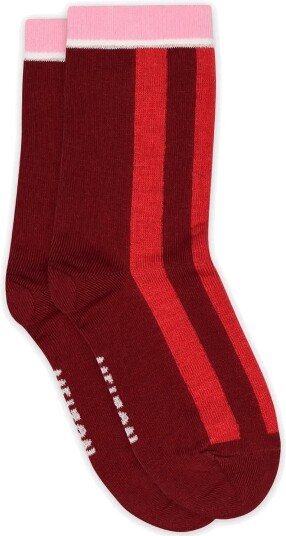 Melton Block Stripe Socks SUNDRIED TOMATO 35/39
