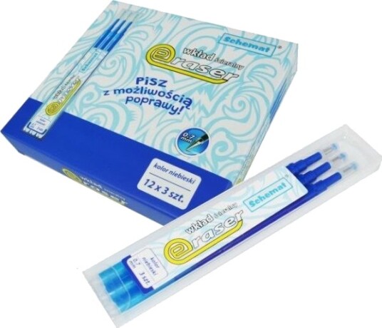 Schemat Eraser Blå Spiss 3 Stk