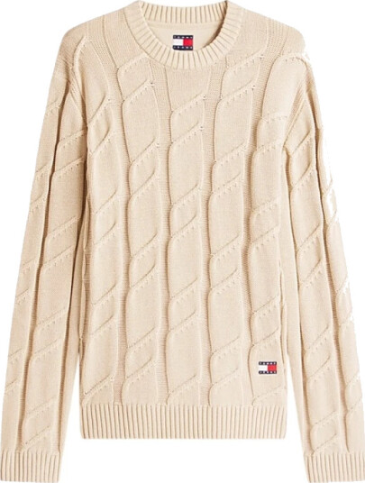 Tommy Jeans Herre Strikkevarer Beige L,
