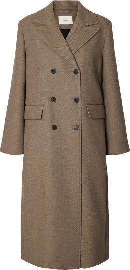 Selected Women   Kåpe Slwheritage Wool Blend   Natur