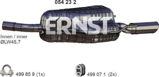 Bakre eksospotte ERNST 054232 Bakre eksospotte ERNST 054232