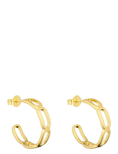DESIGN LETTERS Square Link Hoop (Set Of 2 Pcs) Goldplated |Guld |One Size