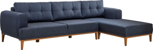 Valsot 4 seters Sofa med Divan Mørkeblå Valsot 4 seters Sofa med Divan Mørkeblå