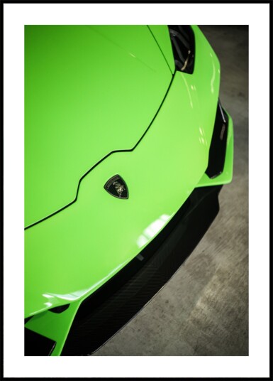 Sleek Green Sports Car Plakat / 21x30