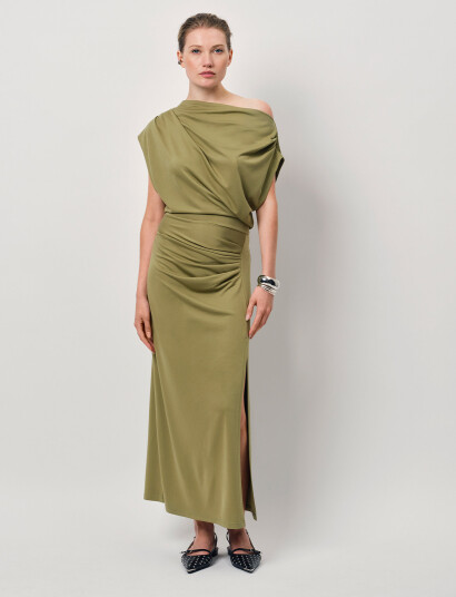 Dante6 Dante6-Jett Off-Shoulder Jersey Dress - Green - S