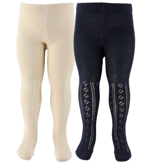 Minymo Stockings Pointelle (2-Pack) Black 116/122