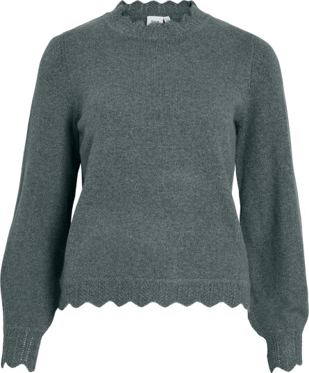 Vila Vinikolina O Neck L/S Knit Top Noos Green XL