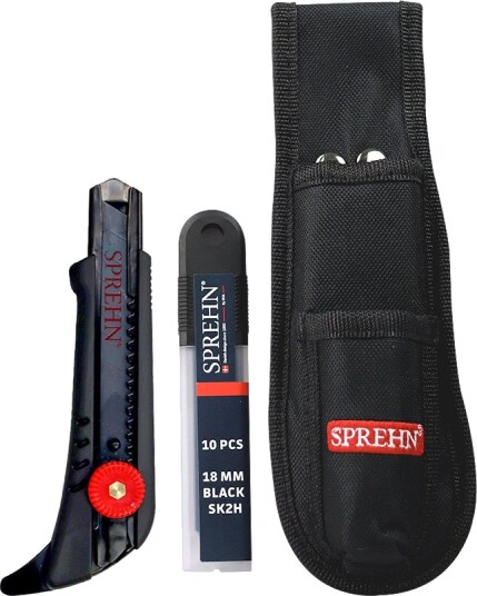 Sprehn Kniv Med Skruelås Teppehage Og Knivblad 18 mm