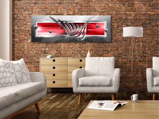 Tavla Silver Wings 1 Part Narrow Red 120x40