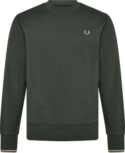 Fred Perry Crew Neck Sweatshirt FIELDGREEN/OATME XL Fred Perry Crew Neck Sweatshirt FIELDGREEN/OATME XL