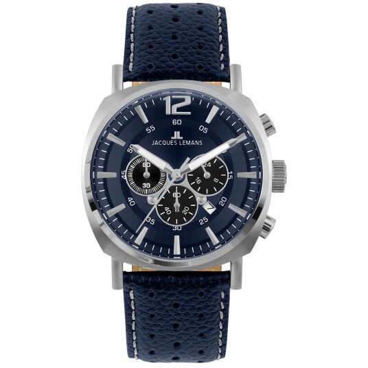 Jacques Lemans Lugano 1-1645Q - Herre - 46 mm - Analog - Kvarts urverk - Hardlex Crystal Mineralglass