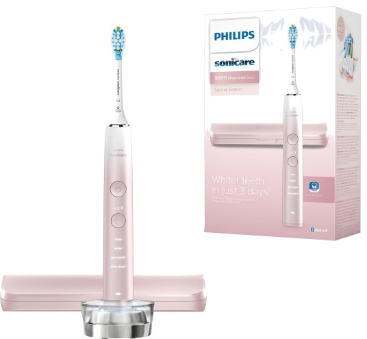 Philips Sonicare DiamondClean 9000 elektrisk tannbørste med Bluetooth og etui - Rosa HX991184