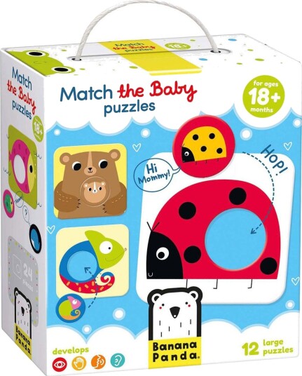 Banana Panda Match Med Dyreunger Puslespill 12 Brikker Fra 18 Måneder Banana Panda Match Med Dyreunger Puslespill 12 Brikker Fra 18 Måneder