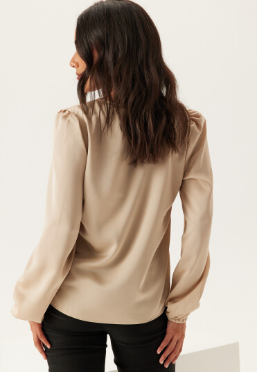 Vila Viellette L/S SMOCK SATIN TOP Vila Viellette L/S SMOCK SATIN TOP