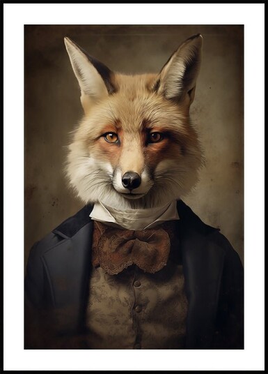Fox Portrait Plakat Plakat / 30x40cm