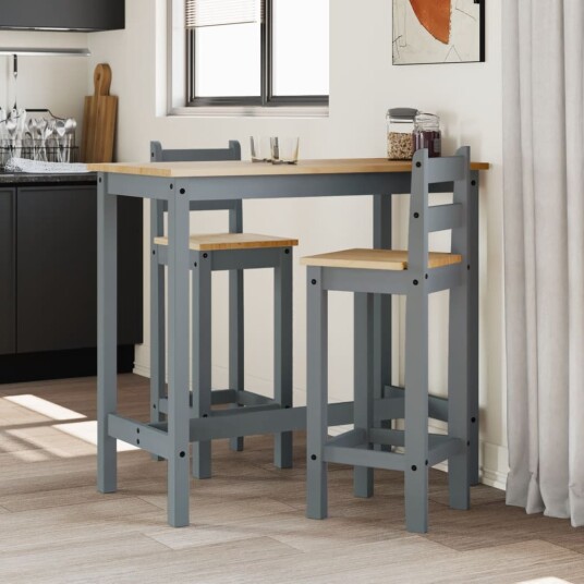 Barstoler 2 stk grå heltre furu 8721012852754