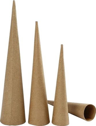 Diverse Høje Kegler H: 20-25-30 cm diam 4-5-6 cm 3stk 1 pk