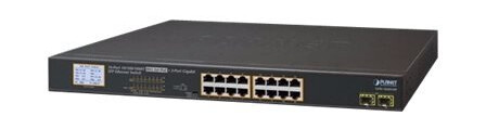 Planet Gsw-1820Vhp - Switch - 16 X 10/100/1000 + 2 X Gigabit Sfp - Rackmonterbar - Poe+ (300 W)