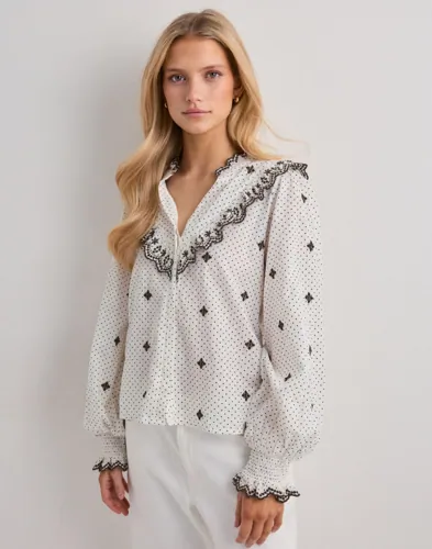 Neo Noir   Hvit   Degas Dot Blouse