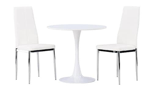 Spisegruppe Venture Home Hamden Ø80 cm med 2 stk Pastill Stoler