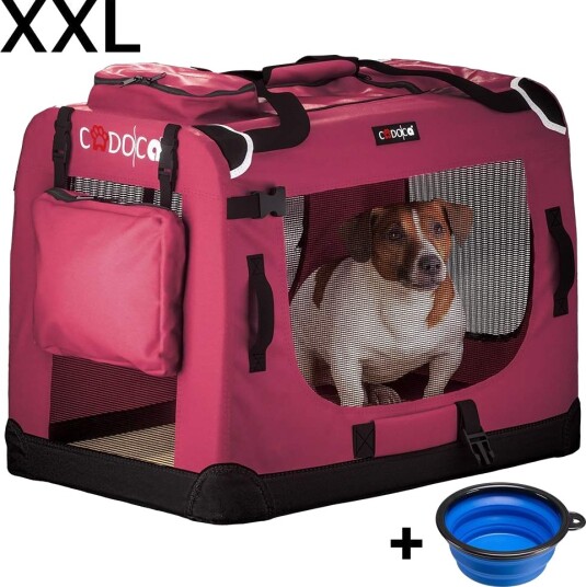 B2X Hundetransport Xxl Sammenleggbart Stoff Mørkerød 90X60X66Cm B2X Hundetransport Xxl Sammenleggbart Stoff Mørkerød 90X60X66Cm