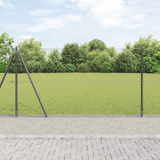 Gjerde med innlegg. Grå 1.2 x 50 m PVC belagt stål