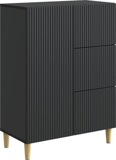 Serviesskap med skuff Svart 66 x 34,5 x 90 cm Konstruert tre Serviesskap med skuff Svart 66 x 34,5 x 90 cm Konstruert tre