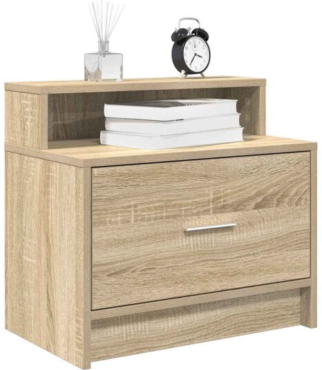 Nattbord med skuff sonoma eik 51x31x47 cm 8721158575517