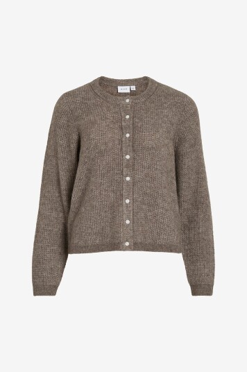 Vila Kardigan viLory O neck L/S Knit Cardigan Grå