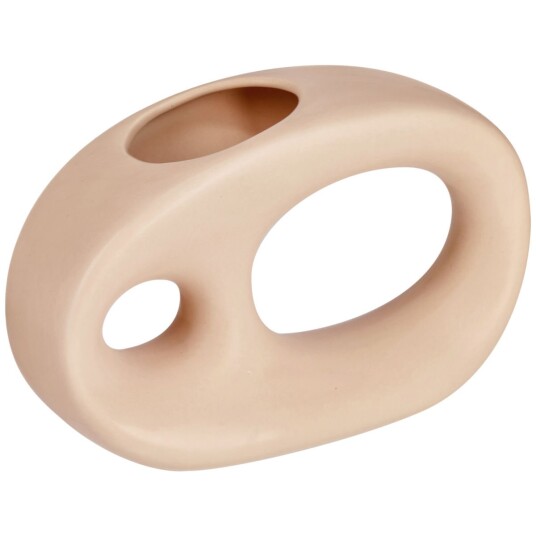 Vase Delio; 21.5x7.5x14.7 cm (LxBxH); Beige; Asymmetrisk