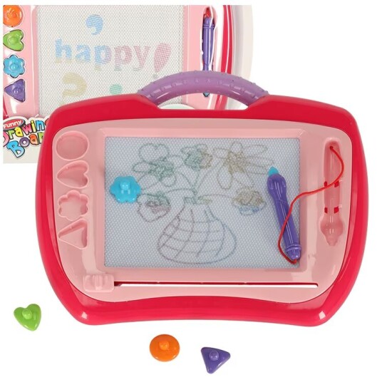 Magnetisk tavle tegnebrett fyllepenn stempler rosa Magnetisk tavle tegnebrett fyllepenn stempler rosa