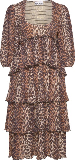 Ganni Pleated Georgette Brown 36 Ganni Pleated Georgette Brown 36