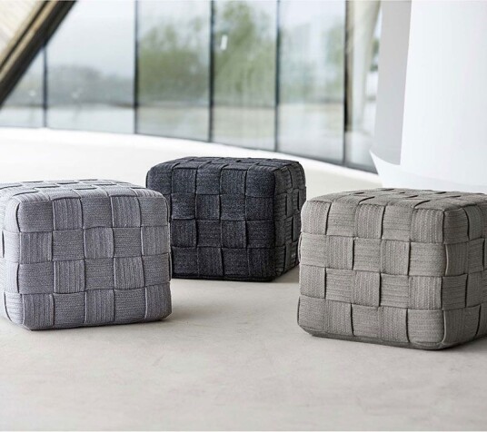 Cane line Cube Fotskammel Lys grå
