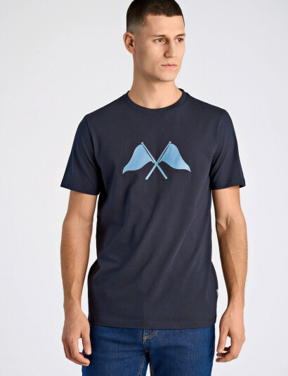 Lindbergh Copenhagen Print Tee S/S - Navy - L