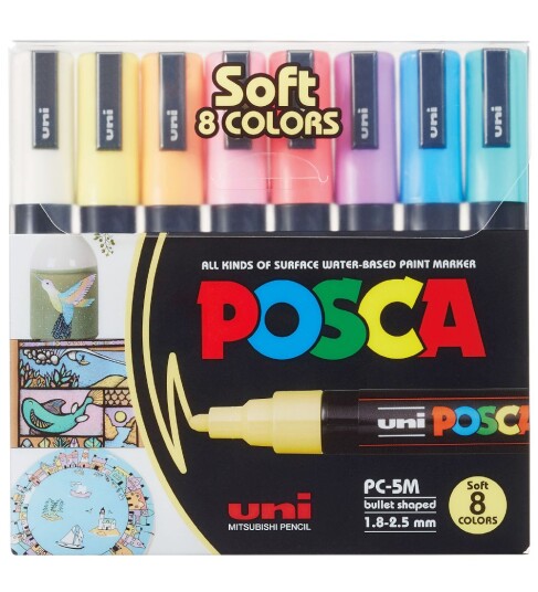 Posca PC-5M Soft Colours 8-sett Posca PC-5M Soft Colours 8-sett