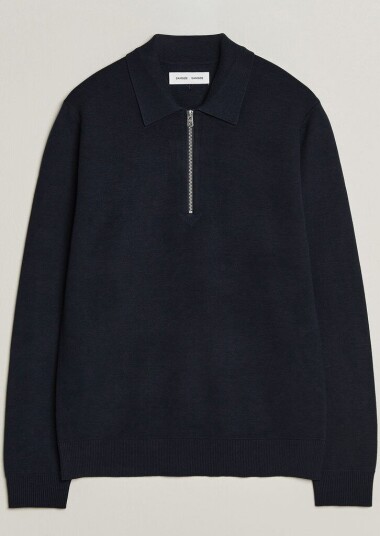 Samsøe Samsøe Matt Half Zip Polo Sky Captain