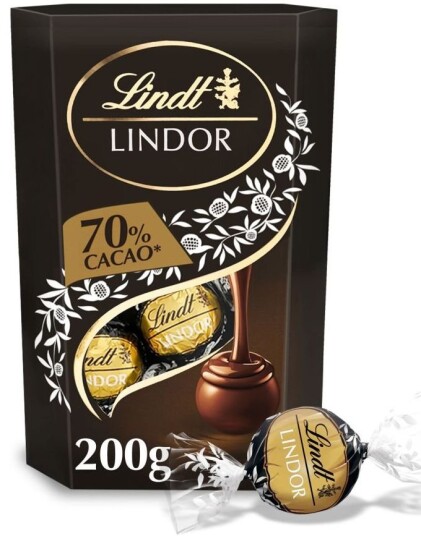 Lindt Lindor Extra Dark Mørk Trøffelsjokolade med Fyll 200 gram
