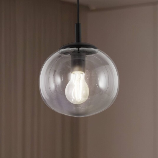 TK Lighting Vibe pendellampe grafittgrått-transparent glass Ø 20 cm TK Lighting Vibe pendellampe grafittgrått-transparent glass Ø 20 cm