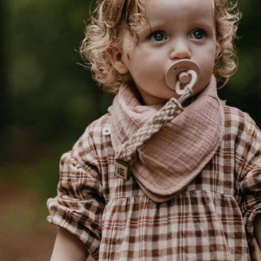 Bibs - Flettet Smokkesnor - Ivoryogblush Bibs - Flettet Smokkesnor - Ivoryogblush