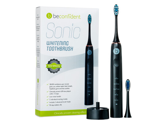Beconfident Sonic Whitening elektrisk tannbørste sort & roségull 1 stk. Beconfident Sonic Whitening elektrisk tannbørste sort & roségull 1 stk.