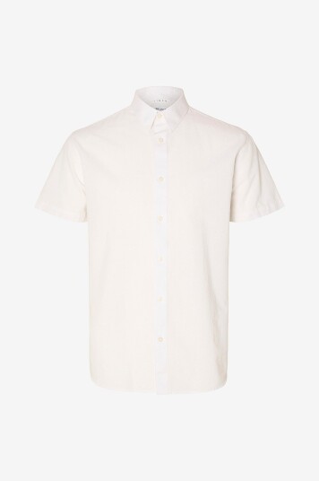 Selected Homme Skjorte slhRegnew linen Shirt SS Classic Hvit