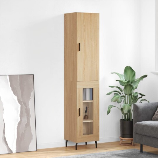 vidaXL Highboard sonoma eik 34,5x34x180 cm konstruert tre 8720845484828
