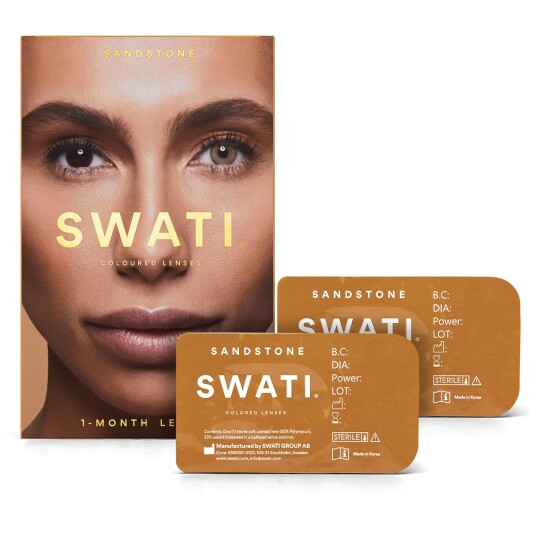 Swati Coloured Lenses Sandstone 1 Month 1 par Kosmetiske Linser