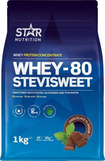 Star Nutrition Whey 80 Stevisweet, proteintilskudd 1000g CHOCOLATE