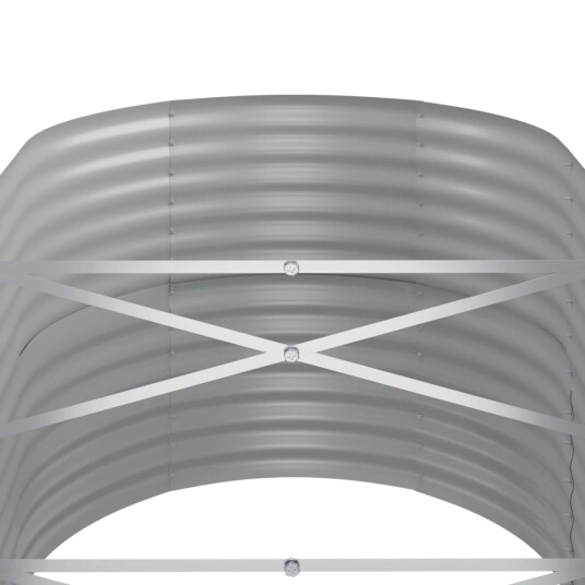 vidaXL Plantekasse pulverlakkert stål 440x80x68 cm grønn