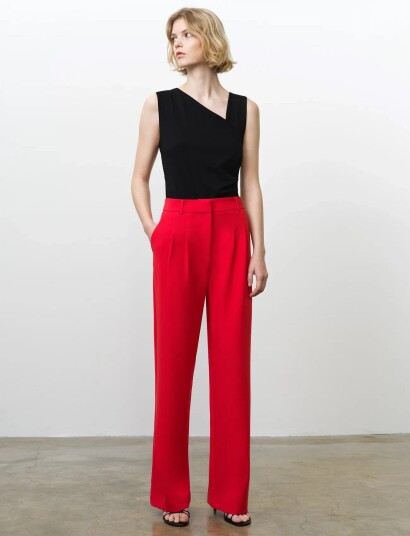 French Connection Carlie Suiting Trouser Red 34