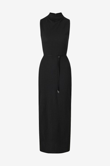 Calvin Klein   Maxikjole Crinkle Jersey Ankle DresSvart