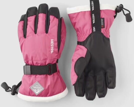Hestra Gauntlet CZone Jr. 5 finger Fuchsia & ivory 6 Hestra Gauntlet CZone Jr. 5 finger Fuchsia & ivory 6