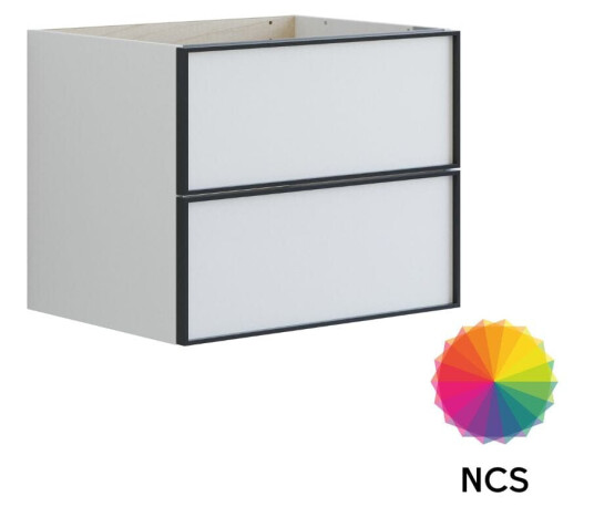 Dansani Inzo Urban Alu ramme Svart Underskap 2 Skuff B60 120xh48xd44cm NCS Farge / 60cm