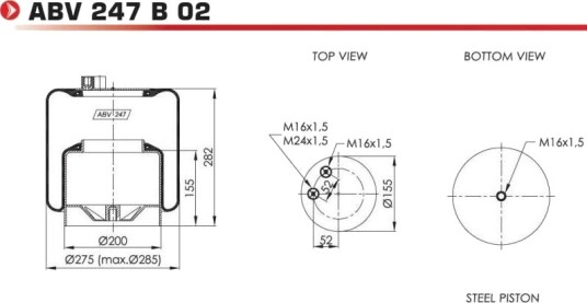 Luftbelg fjæring NEOTEC ABV247B02
